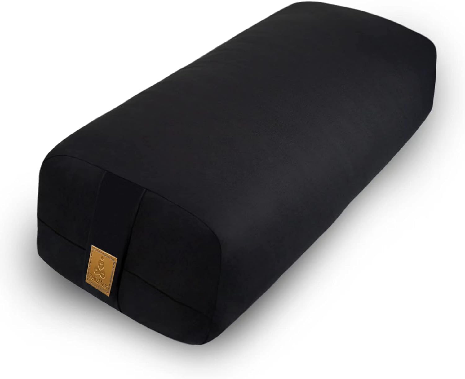 Yoga Bolster Pillow 26x10.5x5.5in Rectangular Meditation Cushion for Massage and Back Support, Breathable Cotton Fill, Zippered Organic Cotton Cover