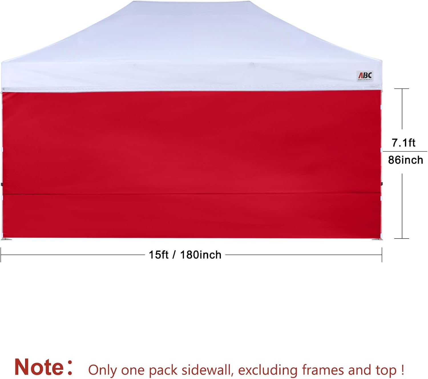 ABCCANOPY Instant Canopy SunWall 10x10 FT No Frame or Top, White