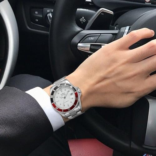 MASTOP Men Automatic Mechanical Watches Full Steel Waterproof Mens Watches | Calendar,Fashion Wristwatch for Men