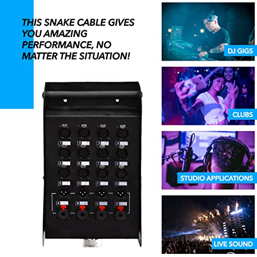 Seismic Audio - SAXQ-16x8x25 - 16 Channel 25' XLR Snake Cable with XLR and 1/4" Returns on the Box