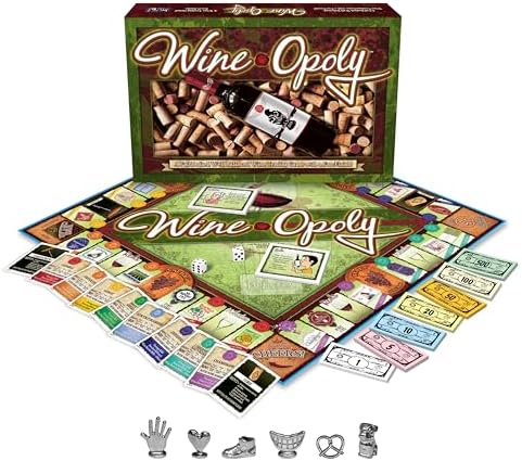 Late for the Sky Wine-Opoly Board Game – Wine Lovers Party and Family Strategy, Property Trading Fun for Adults and Teens, 2–6 Players