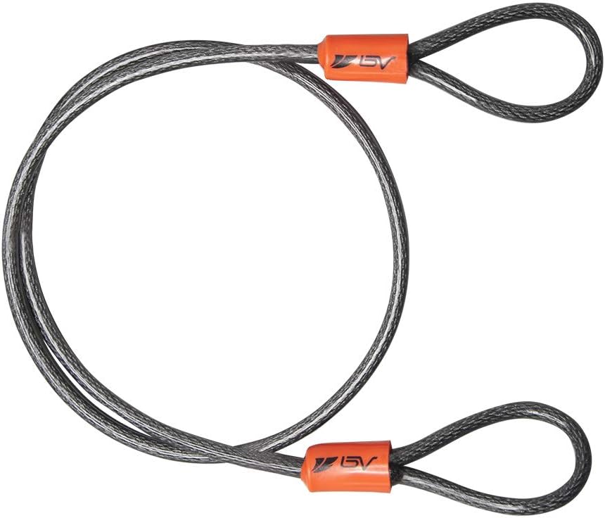 BV 7FT Heavy-Duty Security Cable Lock with Loops – Extra Thick 10mm (3/8") Braided Steel, Cut-Resistant & Weatherproof Wire Cable for Padlock, Gate, Bike, Motorcycle & Outdoor Equipment