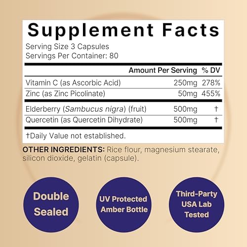 NatureBell Elderberry with Vitamin C, Zinc & Quercetin