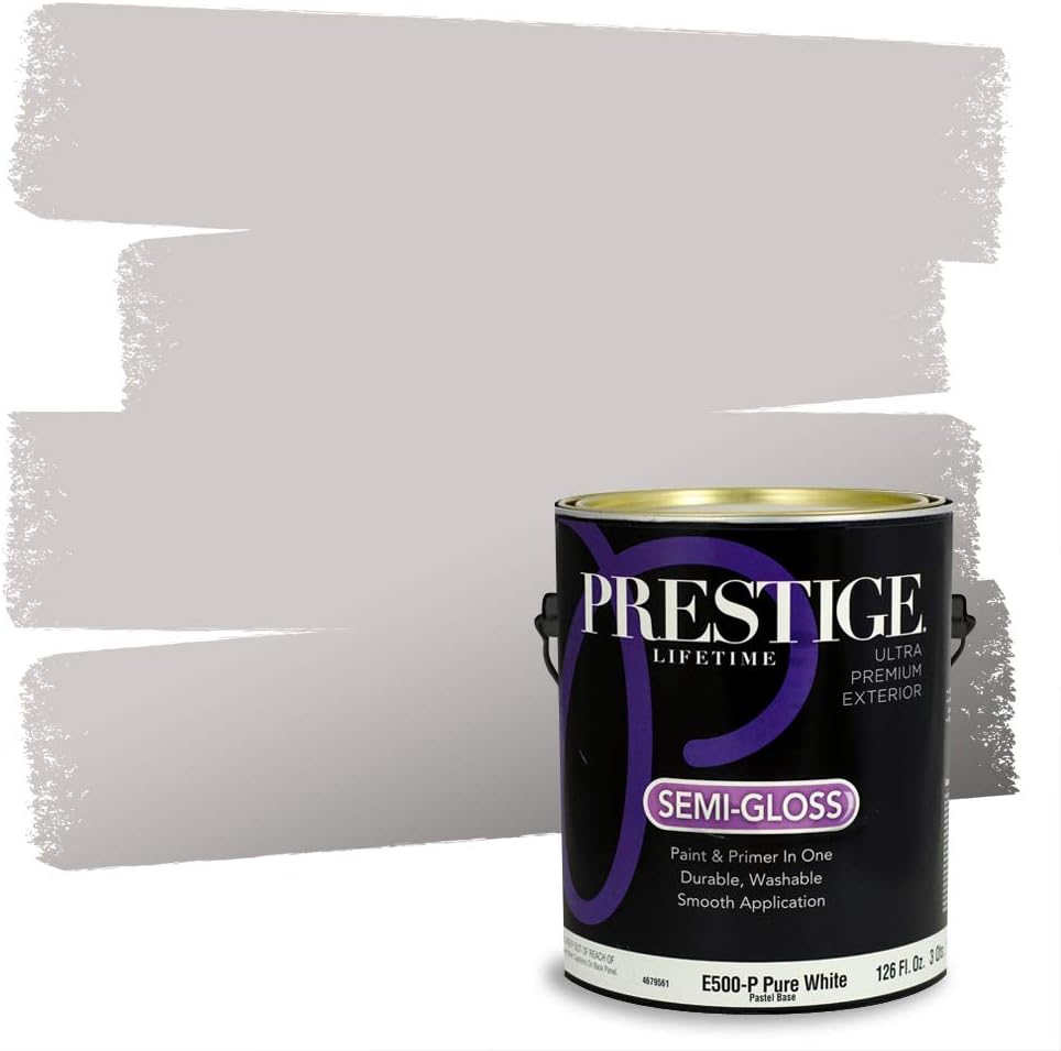 PRESTIGE Paints Exterior Paint and Primer In One, 1-Gallon, Satin, Comparable Match of Sherwin Williams* Socialite*