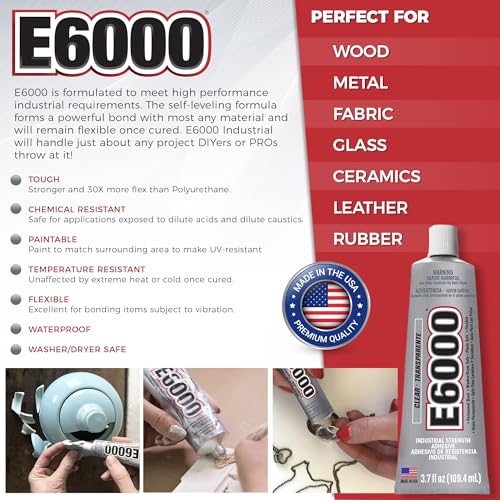 E6000 3.7 Ounce (109.4mL) Tube Industrial Strength Adhesive for Crafting, 10 Snip Tip Applicator Tips and Pixiss Art Dotting Stylus Pens 5 pcs Set