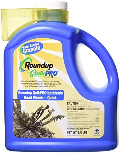 Roundup QuikPro, 6.8 lb. Jug | Water-Soluble Granules, Makes 72 Gallons, Visible Results in 24 Hours, Complete Weed Control