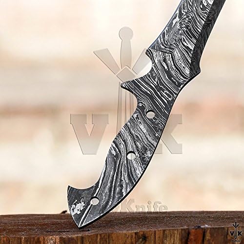 Damascus Tanto Knife Blanks Knife Making Supplies, Diy 13 inch Hunting Knife Blade Blank 9047