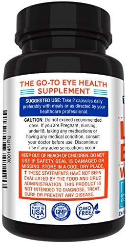 Newly Improved Super Strength Eye Care Formula - Highest Pharmaceutical Grade Lutein, Zeaxanthin