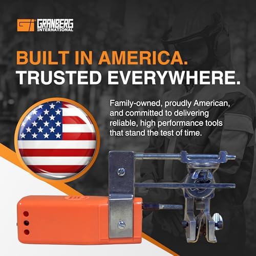 Granberg G1012XT 12V Bar-Mounted Chainsaw Sharpener, Standard Chain Pitches | 24, 000 RPM Motor Sharpens Crosscut, Ripping and Skip Tooth Chains