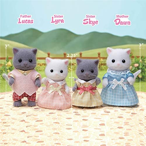 Calico Critters, Sandy Cat Family, Dolls, Dollhouse Figures, Collectible Toys, Premium, 3 inches