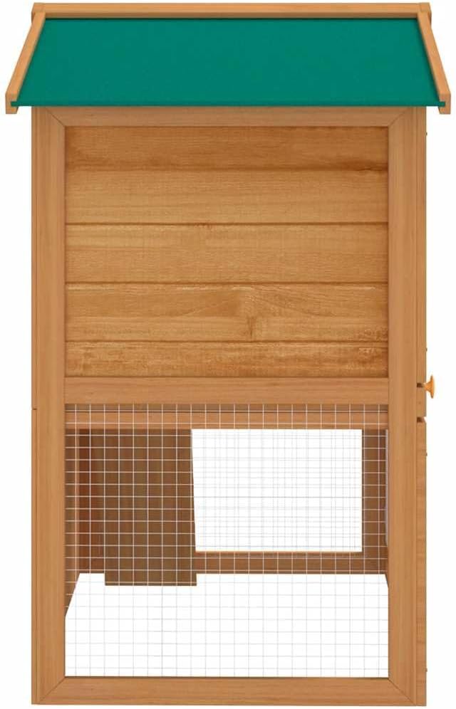 vidaXL Outdoor Rabbit Hutch, 2-Layer Pet Cage with 3 Doors, Wood-Constructed Animal House