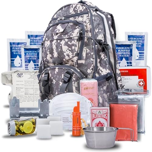 Blue Seventy-Two - Pro Series - Camo Deluxe 72 Hour Emergency Backpack Survival Kit for 1 Person | Survival Kit for Wildfires, Earthquakes, Tornado