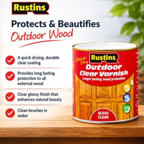 Rustins Quick Dry Outdoor Clear Satin Varnish 250ml