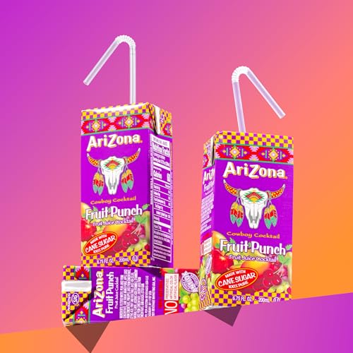 AriZona Fruit Punch, Juice Boxes | Cane Sugar | 6.75 fl oz (32 Pack)