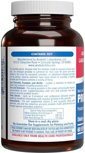 Prostana Prostate Health Supplement for Men - Clinical Formula Herbal Complex with Beta Sitosterol Saw Palmetto and Pumpkin Seed Oil for Prostate