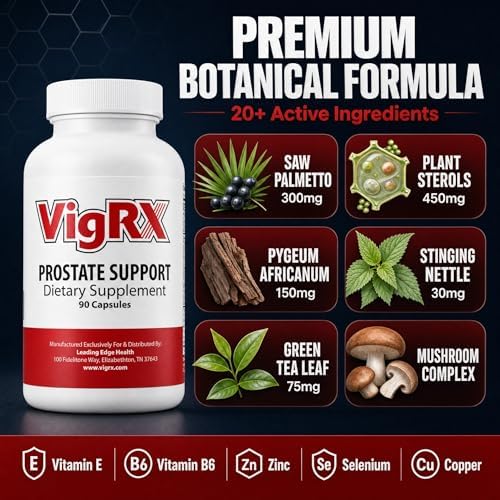 VigRX Prostate Support Supplement for Men - Advanced Saw Palmetto & Herbal Blend - Supports Healthy Urinary Flow