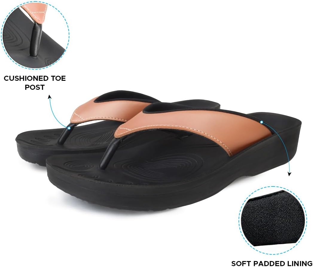 AEROTHOTIC Comfortable Arch Support Flip Flops for Women Orthotic Sandals
