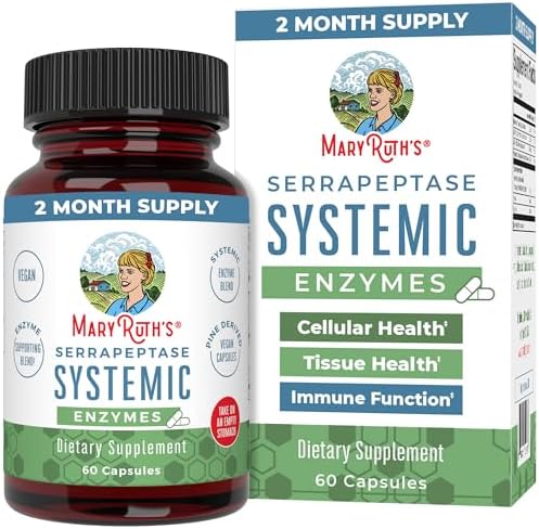 MaryRuth's Serrapeptase Enzymes Capsules, 60 Count, Vegan