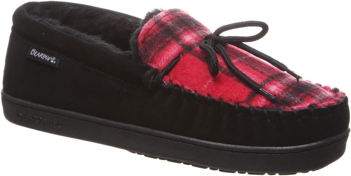 BEARPAW Moc II 2 - Men's Sheepskin Slipper - 1295M | Comfortable & Lightweight Men's Shoe, Medium Fit, Multiple Colors