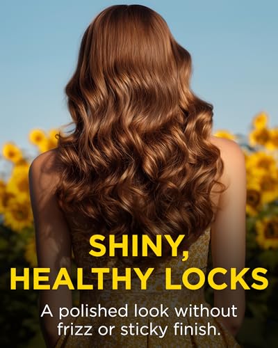 Andalou Naturals Sunflower & Citrus Brilliant Shine Hair Spray (8.2 fl oz) | Styling for Shine & Medium Hold, Aloe Vera for Frizz Control, Natural & Cruelty Free