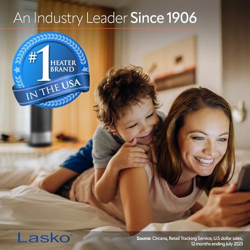 Lasko Portable Indoor Ceramic Space Heater - 9” - 754201 - Dark Gray