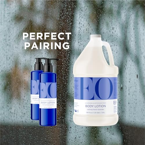 EO Body Lotion for Hands/Body, 8 Ounce (Pack of 3), French Lavender, Made with Essential Oils for Men and Women