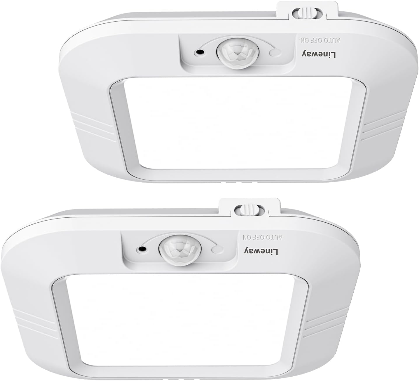 2 Pack Battery Operated Ceiling Light Motion Sensor Shower Light, Wireless Closet Lights 6000K LED Bathroom Shower Lamp