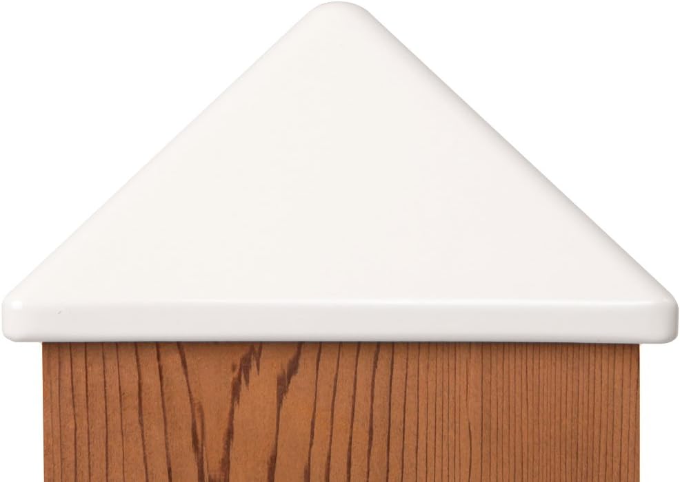 Heavy Duty Aluminum Pyramid Post Cap 6x6 (5-1/2" x 5-1/2") White
