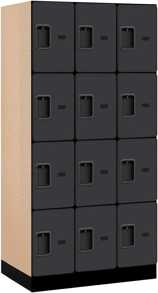 Salsbury Industries Four Tier Designer Wood Locker, Mahogany, 6' 3" x 18"