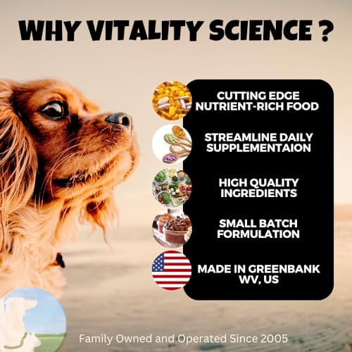 Vitality Science All Natural Super Pet Enzymes for Dogs | Complete Spectrum of Digestive Enzymes | Helps Dog Diarrhea, Constipation, Digestion, Allergy & Immunity (Large, 165g)