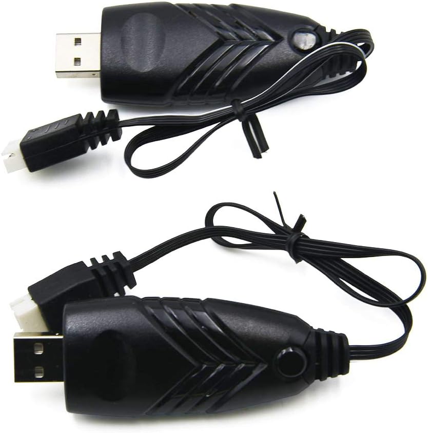 Blomiky 2 Pack 3S 1.5A Lithium Charger Cable Suitable for RC Car Boat Airplane Drone Airsoft 3 Cell Lipo Battery / 11.1V USB New 2