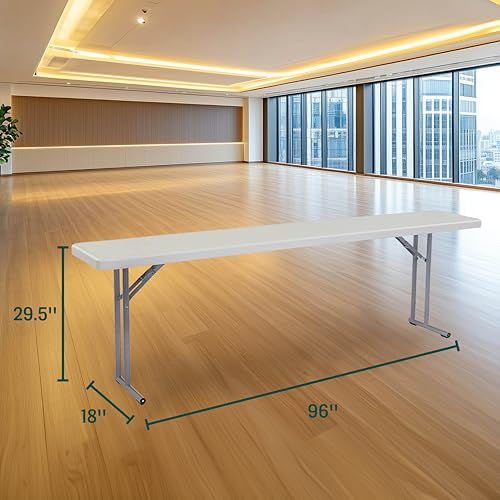 Seminar Folding Table by National Public Seating – 18x72 Portable, Heavy-Duty Foldable Table Indoor/Outdoor Table for Office, Conferences & Training Rooms – Lightweight & Durable, Speckled Gray