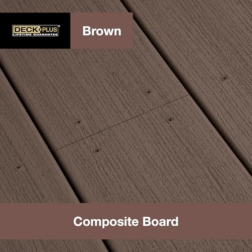Deck Plus Composite Deck Screws, #10 x 2-1/2in, 1lb Box, 75 Pieces, Brown | Epoxy-coated steel, Star/torx drive with trap head