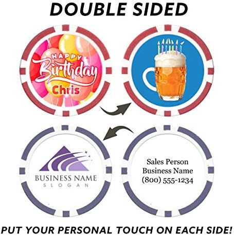 Custom Poker Chips (50 Pack) | Personalized Monogram Logo Poker Chips - Your Custom Logo
