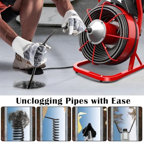 10Pcs Drain Snake Drill Attachment Set for K-400 C-4 C-6, Drain Auger Cutter Kit, High Carbon Steel Drain Cable Cutter and Auger Set for Clog Removal