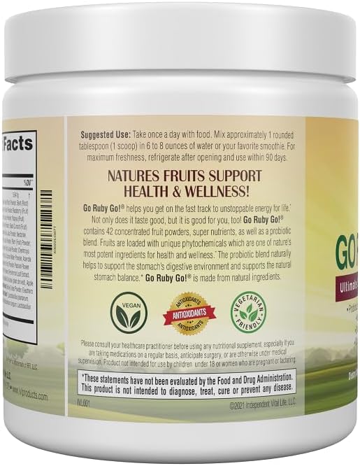 IVL - GO Ruby GO! Red Superfood Powder Juice | 42 Antioxidants Probiotics
