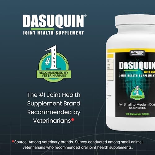 Nutramax Dasuquin MSM Joint Supplement, Small/Med Dogs, Chew Tablets150ct | Glucosamine and Chondroitin, Chewable Tablets for Dogs under 60 lbs