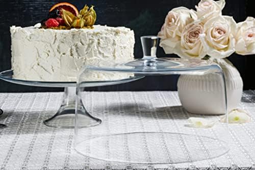 Barski - Euorpean Quality Glass - Extra Large Glass - Clear - Cake Dome - 11.5" Diameter - Made in Europe
