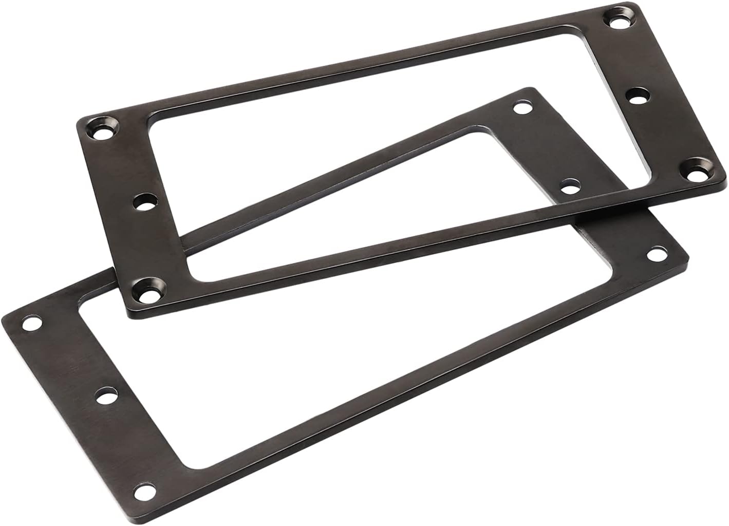 Metallic 2-Pack Humbucker Pickup Rings | Flat Mounting Frame for Electric Guitar, Chromium-plated Iron, Chrome Bridge Neck Pickup Covers Replacement Part