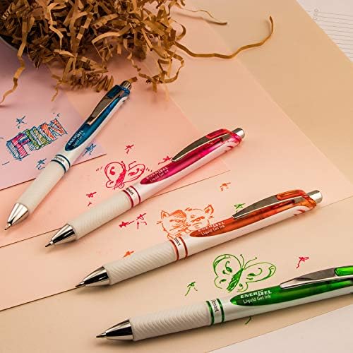 Pentel Pink BCA EnerGel Pearl RTX Retractable Gel Pen, 0.7mm (BL77WBP2PP)