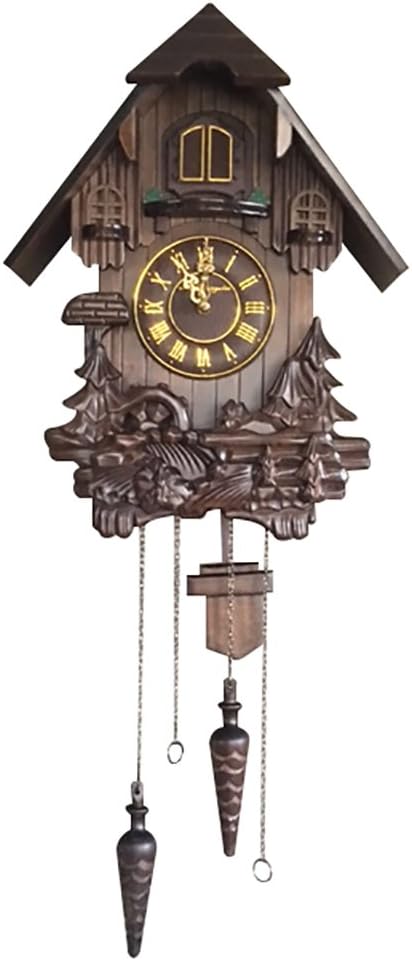 Wall Cuckoo Clocks Black Forest Wooden Cuckoo Clock. Black Forest Hand-Carved Cuckoo Clock. Bright Cuckoo Bird Sounds On The Hour and Chime Has