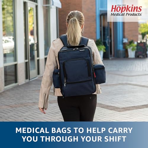 21st Century Plus Home Care Backpack: Waterproof 600D, Ergonomic Straps, Lockable Zippers - Laptop Sleeve & Mesh Pockets, 11.5"x9"x16", Navy