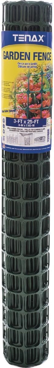 Tenax Home Fence - Green Plastic Garden Fence, Lightweight, Durable - 36 in x 300 in - Polyethylene