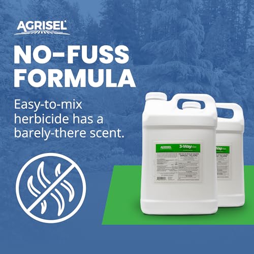 Agrisel 3 Way Max Weed Killer, Eliminate 50+ Weeds, Pet Safe, 128 Ounces | Safe on Grass, Weed Spray, Low Odor, Easy Mixing