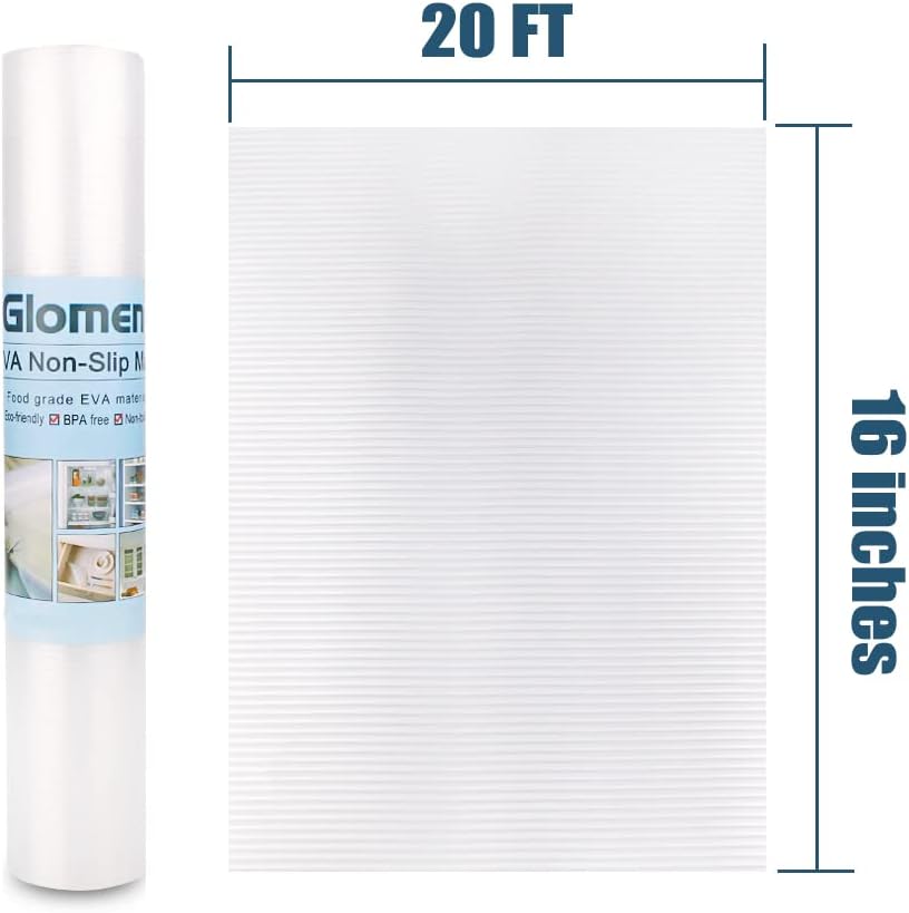 Shelf Liner, Non-Slip Cabinet Liner, Washable Oil-Proof for Kitchen Cabinet, Shelves, Refrigerator, Storage, Desks, 12 Inches x 20 FT