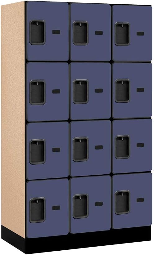 Salsbury Industries Four Tier Designer Wood Locker, Mahogany, 6' 3" x 18"