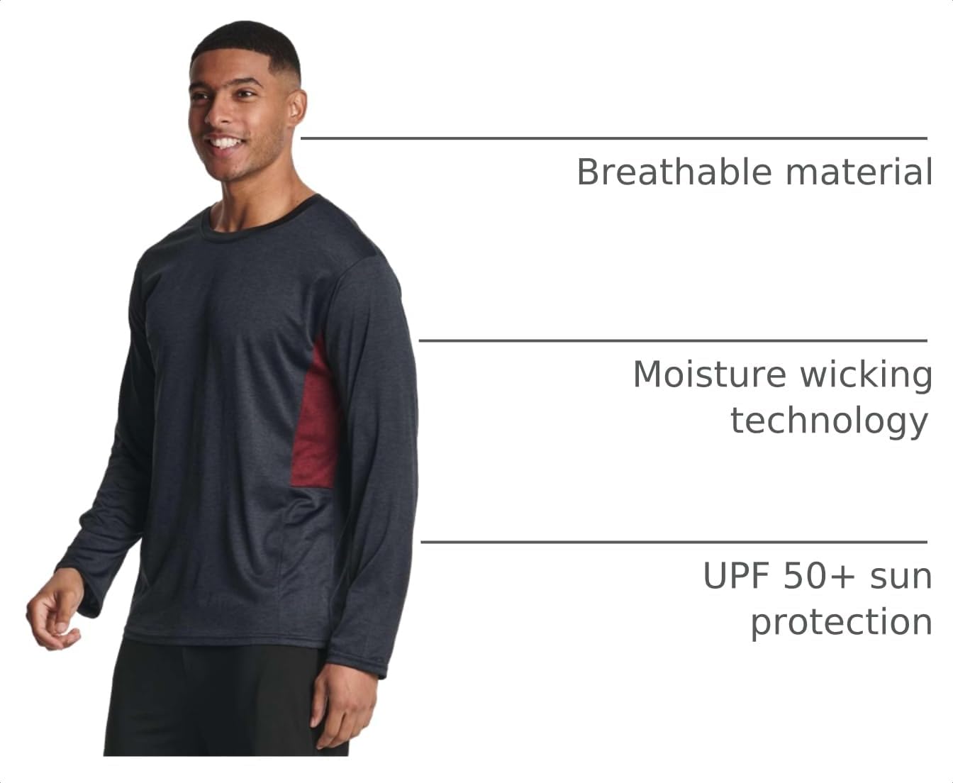 4 Pack Men's Dry Fit Long Sleeve Workout Shirts Gym Athletic Tee Fishing