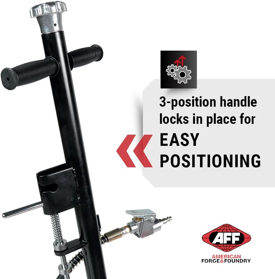 AFF 10 Ton Air Hydraulic Long Chassis Jack - for Long Overhang Vehicles | 10 T Floor Jack with Foot Pump & 3-Position Lock Handle - Ideal for Repair Shops, Bus & Truck Fleets, Heavy Duty Equipment