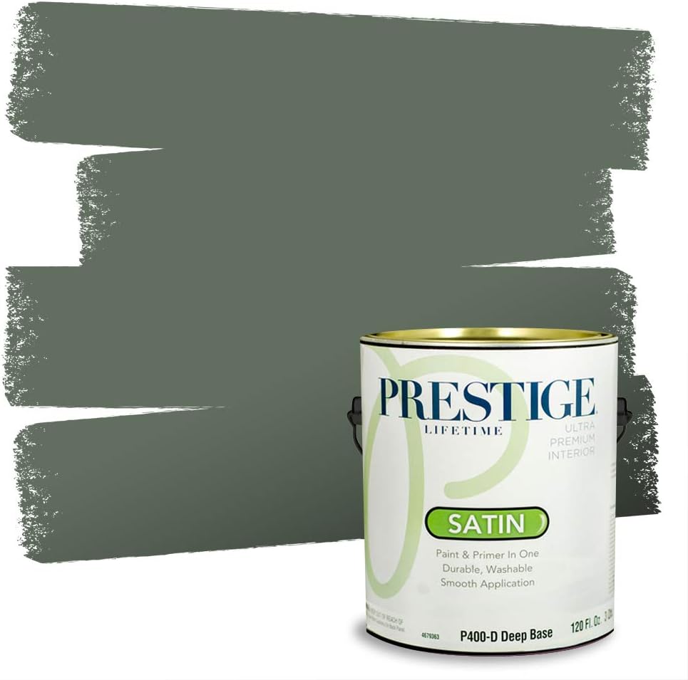PRESTIGE Paints Exterior Paint and Primer In One, 1-Gallon, Flat, Comparable Match of Sherwin Williams* Coastal Plain*
