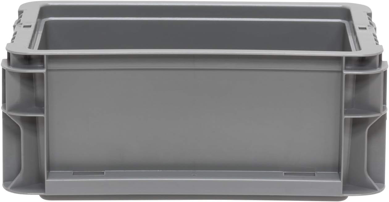 Buckhorn SW3215080201000 Plastic Straight Wall Storage Container Tote, (32-Inch x 15-Inch x 7-1/2-Inch), light grey